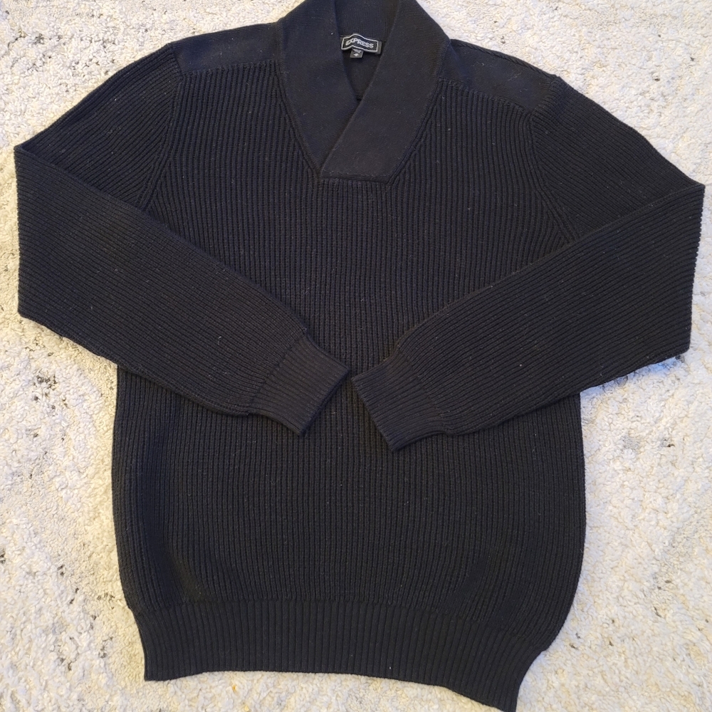 🆕️2 for 40🆕️Express Men's Waffle Knit Shawl Collar Cotton Sweater